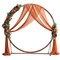 Rustic Brown Wooden Wedding Arch with Fir Wood Frame and Metal Stakes for Outdoor Events